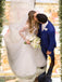 $249.99 Floral Lace Illusion Long Sleeves Tulle Bridal Dress A Line Wedding Dress WD1928