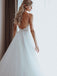 Shining Tulle Spaghetti Straps Beaded Appliqued A-line Wedding Dresses WD193