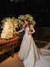 Illusion Rustic Lace Long Sleeves Tulle Wedding Dress With Detachable Satin Wedding Gown AWD1937