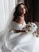 Simple Satin Off-the-shoulder Ball Gown Wedding Dresses WD195