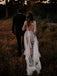 Attractive V-neck Country A-line Wedding Dresses Lace Bridal Gowns WD200