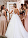 Exquisite Bateau Tulle Wedding Dresses Backless A-line Gowns WD203