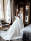 Simple Satin Wedding Dresses A-line Long Bridal Gowns WD204