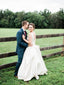 Fashion V-neck A-line Wedding Dresses Satin Long Bridal Gowns WD205