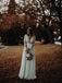 Unique  Chiffon V-neck A-line Wedding Dresses Long sleeves Gowns WD212
