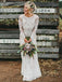 Alluring Lace Bateau Long Sleeves Chapel Train Sheath Wedding Dresses WD218