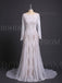 Alluring Lace Bateau Long Sleeves Chapel Train Sheath Wedding Dresses WD218
