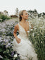 Graceful V-neck A-line Wedding Dresses Tulle Long Bridal Gowns WD219