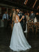 Marvelous V-neck A-line Wedding Dresses Appliques Tulle Bridal Gowns WD221