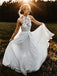 Unique Halter A-line Wedding Dresses Appliqued Long Bridal Gowns WD238