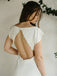 Simple Jersey Sheath Wedding Dresses With Cap Sleeves Gown WD239