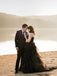 Unique Sweetheart Black Wedding Dresses Tulle Tiered A-line Gowns WD242