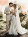 Romantic A-line Wedding Dresses With Long Sleeves Lace Bridal Gowns WD247