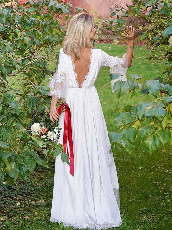 Charming Tulle Wedding Dresses A-line Short Sleeves Satin Bridal Dresses WD249