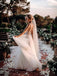 Marvelous V-neck A-line Wedding Dresses With Flowers Tulle Gowns WD255