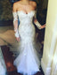 Elegant Appliqued Tulle Mermaid Wedding Dresses With Long Sleeves WD267