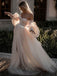 Unique Tulle A-line Wedding Dresses WIth Illusion Long Sleeves WD272