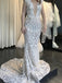 Attractive V-neck Mermaid Wedding Dresses Lace Bridal Gowns WD297