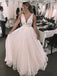 V-neck Tulle A-line Wedding Dresses With Appliques WD305