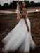 Backless Tulle Wedding Dresses A-line Appliqued Bridal Gowns WD309
