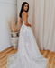 Elegant V-neck A-line Wedding Dresses Tulle Appliqued Gowns WD316