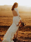 Backless Satin Wedding Dresses Memraid Long Sleeves Gowns WD322