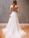 Spaghetti Straps A-line Wedding Dresses Tulle Beaded Bridal Gowns WD326