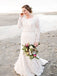 Modest Lace Mermaid Wedding Dresses Country With Long Sleeves Gowns WD346
