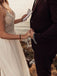 Shining Chiffon Spaghetti Straps Neckline Backless A-line Wedding Dresses With Beaded WD351