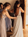Simple Tulle Sleeveless V-neck A-line Backless Wedding Gowns With Sweep Train WD352