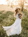 Fabulous Two-pieces A-line Long Trumpet Sleeves Lace Tulle Chapel Train Wedding Dresses WD357