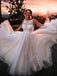 Tulle Sleeveless Backless A-line Wedding Dresses With Sweep Train WD379