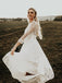 Simple Long Sleeves Lace Backless Wedding Dresses A-line Bridal Gowns WD381