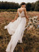 Simple Chiffon 2 Pieces Spaghetti Straps Wedding Dresses A-line V-Neck Gowns WD384