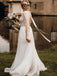 Modest Chiffon V-Neck A-line Backless Wedding Dresses Country With Long Sleeves Gowns WD386