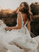 Fabulous Tulle Illusion V-neck A-line Backless Wedding Gowns  WD389