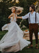 Marvelous Backless V-neck A-line Wedding Dresses Appliques Tulle Bridal Gowns WD403