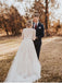 Marvelous A-Line Lace V-Neck Longsleeves Wedding Dresses Appliqued Tulle Bridal Gowns WD406