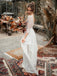 Elegant Backless Lace Illusion Longsleeves Wedding Dresses A-Line Bridal Gowns WD410