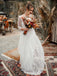 Elegant Backless Lace Illusion Longsleeves Wedding Dresses A-Line Bridal Gowns WD410
