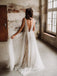 Elegant V-neck Tulle Wedding Dresses A-line Backless Bridal Gowns WD411