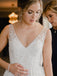 Fabulous V-neck A-line Backless Wedding Dresses With Appliques Tulle Gowns WD413