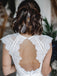 Fabulous Mermaid Lace  Backless Sweep Train Wedding Dresses With Cap Sleeves Gown WD414