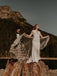 Fabulous Tulle Appliqued Mermaid V-Neck Cap Sleeves Sweep Train Wedding Dresses  WD417