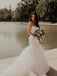 Elegant Simple Tulle Strapless Mermaid Wedding Dresses  WD418