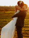 Simple Backless V-Neck Chiffon Wedding Dresses  Sleeveless Bridal Gowns WD420