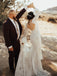 Elegant Longsleeves Illusion V-Neck Lace Wedding Dresses Backless Bridal Gowns WD434