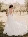 Simple Chiffon V-Neck A-line Sweep Train Wedding Dresses Backless Bridal Gowns WD438