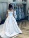 Simple Satin Off-The-Shoulder Princess Wedding Dresses A-line Strapless Bridal Gowns WD441