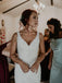 Elegant  V-Neck Lace Beaded Mermaid Wedding Dress with Chapel Trian WD450